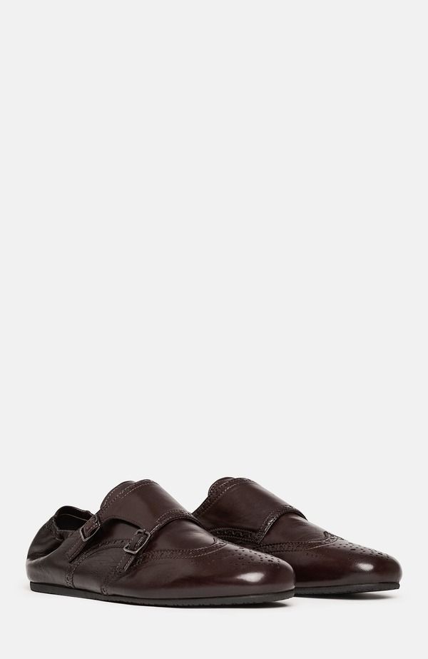 スカロッソ メンズ シューズ モンクストラップ モンク SCAROSSO Johnny Monk Strap Shoes Dark Brown Calf ブラウン