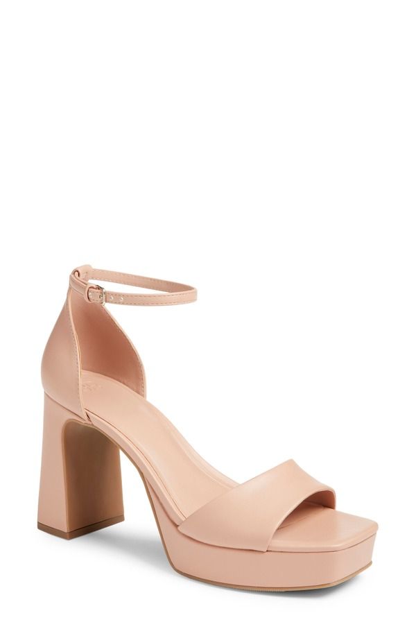 ビーピー レディース シューズ ヒール プラットフォーム サンダル アンクル BP Helix Platform Ankle Strap Sandal Tan Blush ブラッシュ