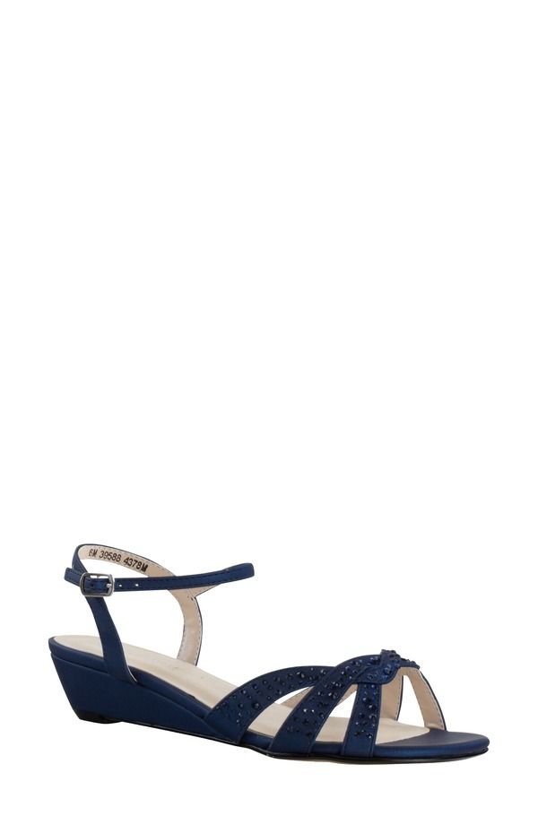 タッチアップ レディース シューズ ヒール サンダル Touch Ups Lena Wedge Sandal Navy ネイビー