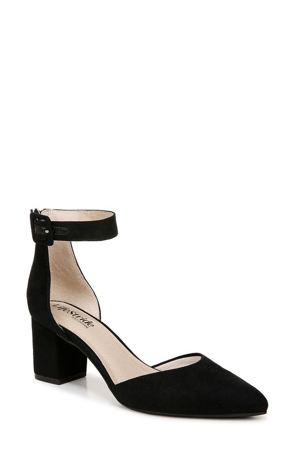 ライフストライド レディース シューズ ヒール アンクル LifeStride Admire Ankle Strapointed Toe Pump Black ブラック