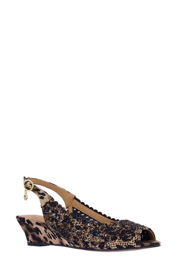 ジェイレニー レディース シューズ ヒール サンダル J Rene Malorie Slingback Wedge Sandal Brown Black ブラック