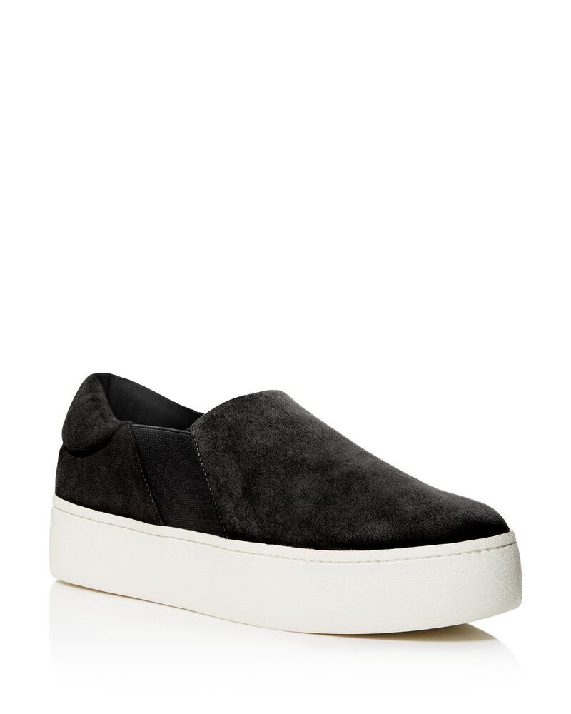 ヴィンス レディース シューズ スリッポン・ローファー スニーカー Vince Womens Warren Slip On Loafer Sneakers Black Suede ブラック