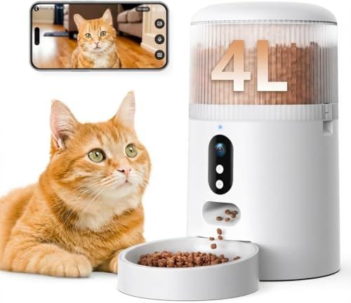 Surfola 自動給餌器 猫 犬 カメラ付き 「WiFi必要」スマホ連携 4L大容量 うさぎ ペット 餌やり機 1日8食 遠隔操作 双方向会話 2WAY給電 音声録音 操作簡単 お手入れ簡単 日本語対応アプリ説明書 SP03t 67ea48cb