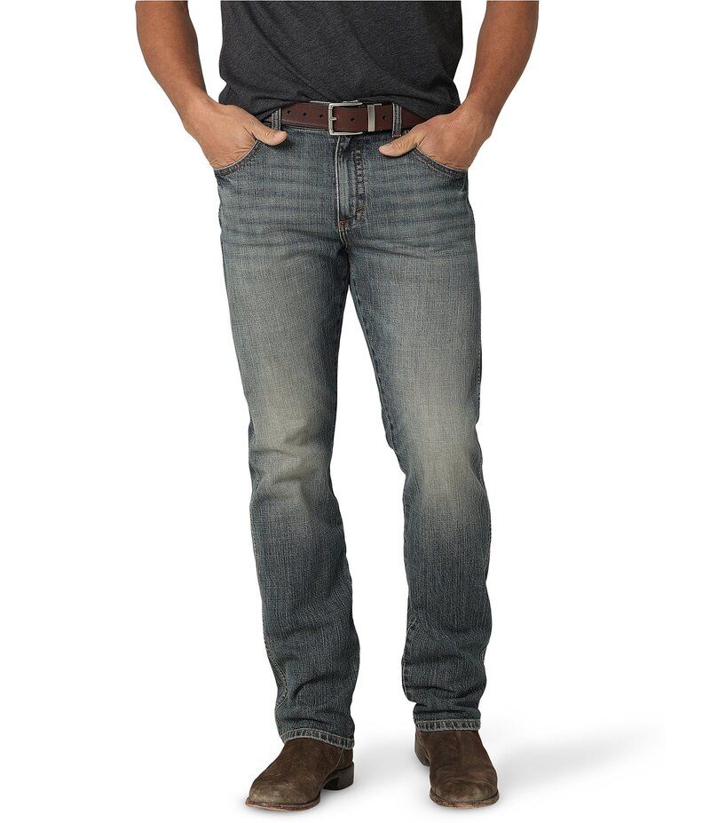 ラングラー メンズ ボトムス デニムパンツ ジーンズ WranglerR RetroR Dark Knight SlimFit StraightLeg Western Heritage Jeans D