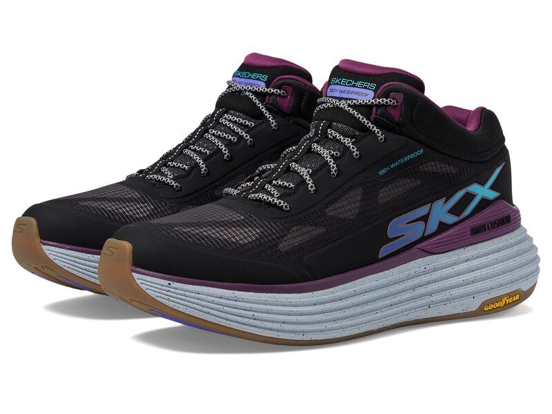 スケッチャーズ レディース シューズ ブーツ・レインブーツ SKECHERS Max Cushioning Suspension Terrace Waterproof BlackPurple ブラック