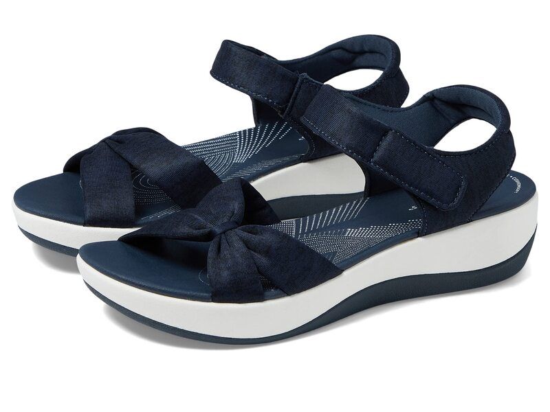 クラークス レディース シューズ サンダル Clarks Arla Shore Navy Textile ネイビー