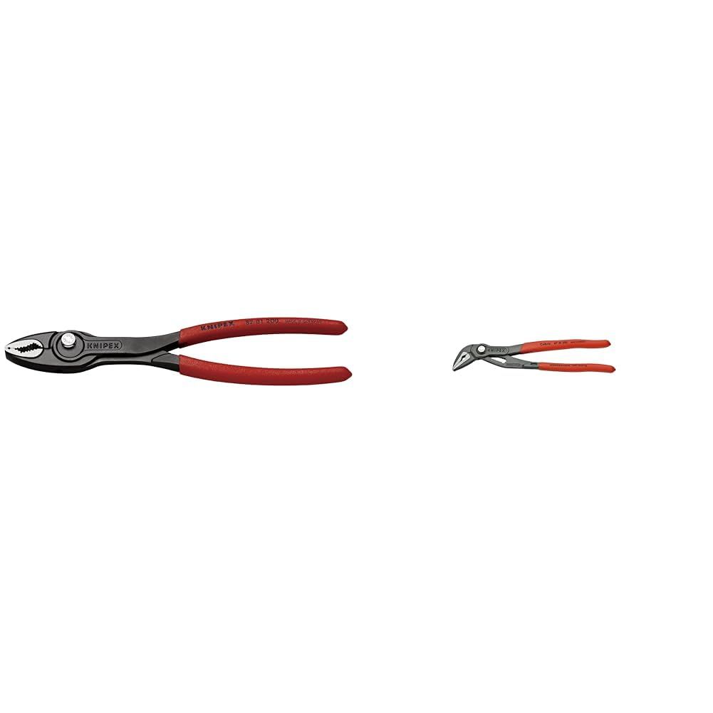 新品 クニペックス KNIPEX ツイングリップ Twin Grip スリップジョイントプライヤー 8201-200SB + コブラエクストラスリムウォーターポンププライヤー(SB) 8751-250 セット