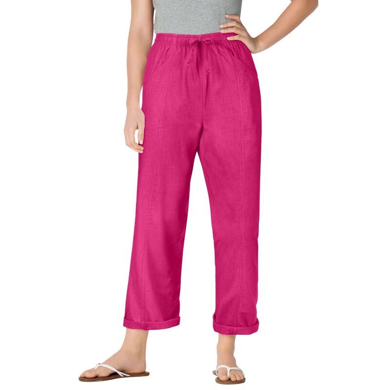 ウーマン ウィズイン レディース ボトムス カジュアルパンツ プラスサイズ プチ Woman Within Plusize Petite The Boardwalk Pant Raspberry So