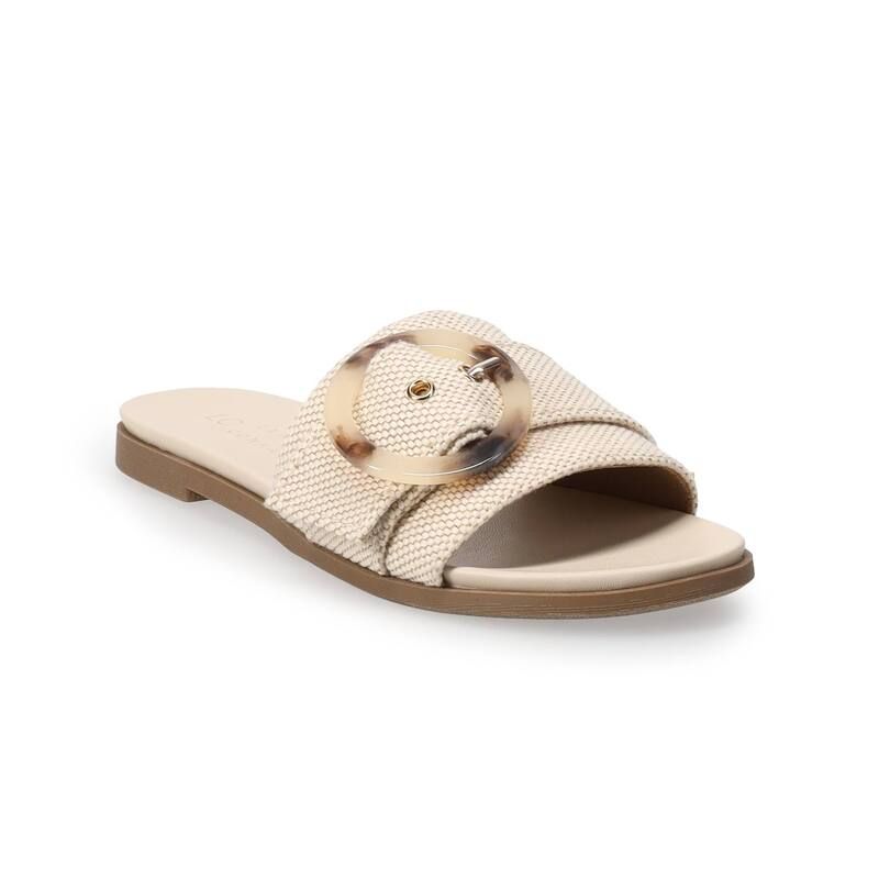 LC Lauren Conrad レディース シューズ サンダル LC Lauren Conrad Henna Circle Womens Buckle Slide Sandals Natural