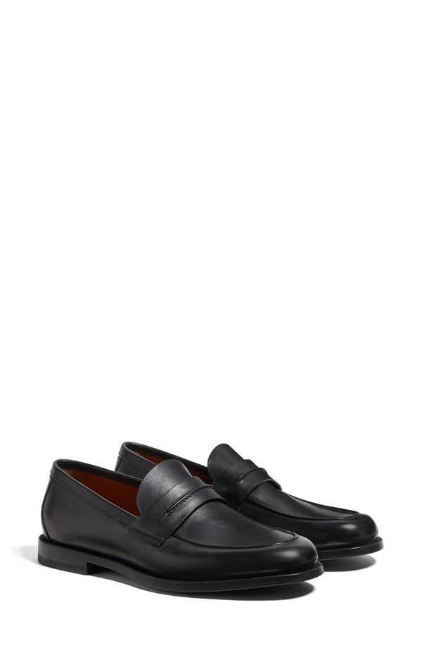 ゼニア メンズ シューズ スリッポン・ローファー レザー ZEGNA Leather Driving Loafer Black ブラック