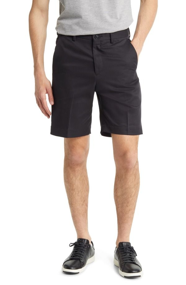 ベール メンズ ボトムス カジュアルパンツ ショートパンツ Berle Microfiber Flat Front Shorts Black ブラック