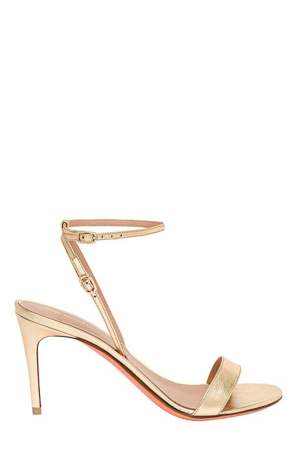 サントーニ レディース シューズ ヒール サンダル レザー Santoni Leather highheel sandal Gold ゴールド
