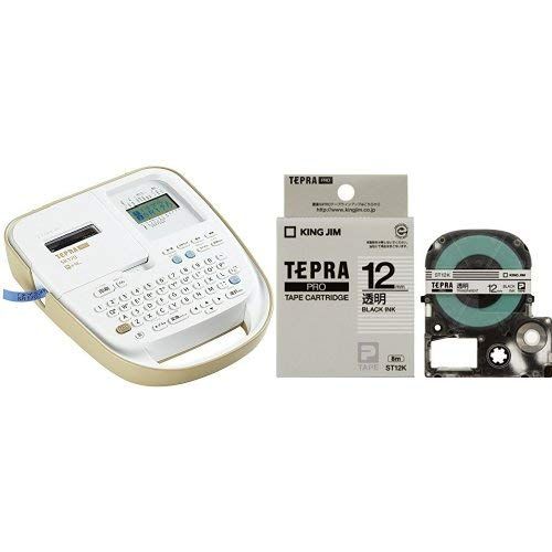 キングジム ラベルライター テプラPRO SR170ヘー ベージュ & テープカートリッジ テプラPRO 12mm ST12K 透明ma