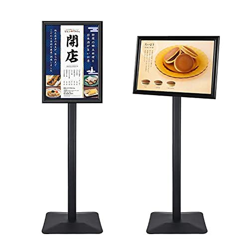 重い案内板 スタンドボード A3サイズ 立て看板 メニュースタンド 会社案内の情報板 お知らせボード 掲示板 スタンド イベント受付 お店の看板 エントランス 店舗用看板 (ブラック A3)ma