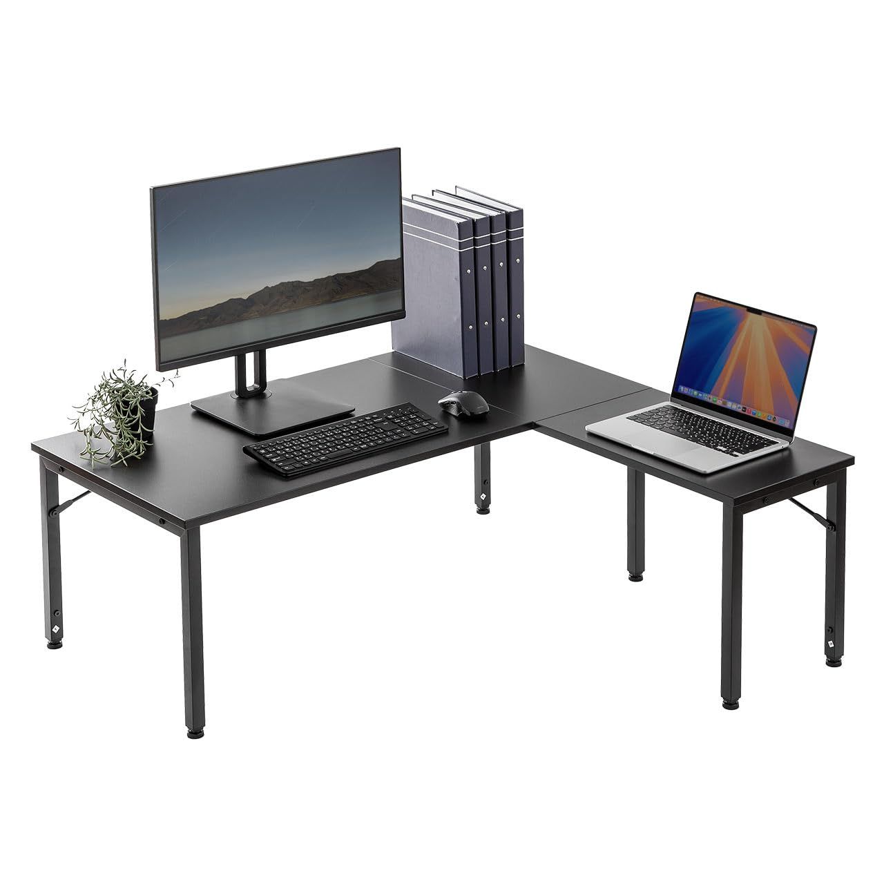 サンワダイレクト ローデスク L字 高さ調整 38?50cm 幅105cm ブラック 100-DESKL021BKｍａ