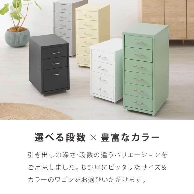 Roomnhome デスクワゴン 5段 キャビネット キャスター付き オフィスワゴン 書類ケース サイドワゴンキャビネット 縦型ファイルキャビネット キャスター付き 可動式 韓国インテリア (ホワイト)ｍａ
