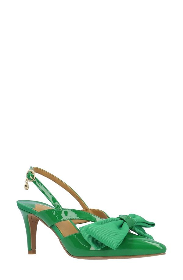 ジェイレニー レディース シューズ ヒール J Rene Morigen Slingback Pointed Toe Pump Green グリーン