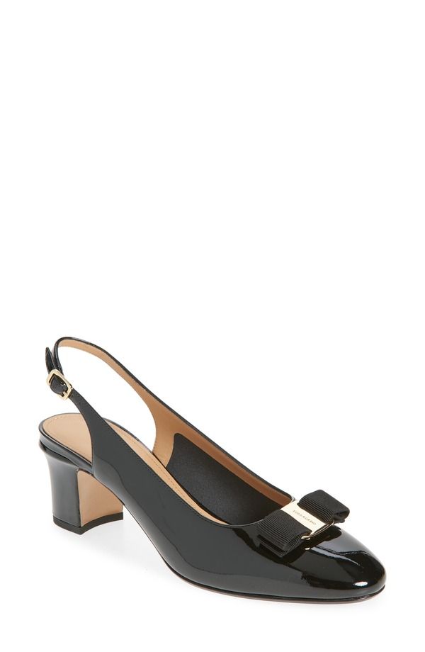 フェラガモ レディース シューズ パンプス FERRAGAMO Vetty Slingback Pump Nero Biscotto