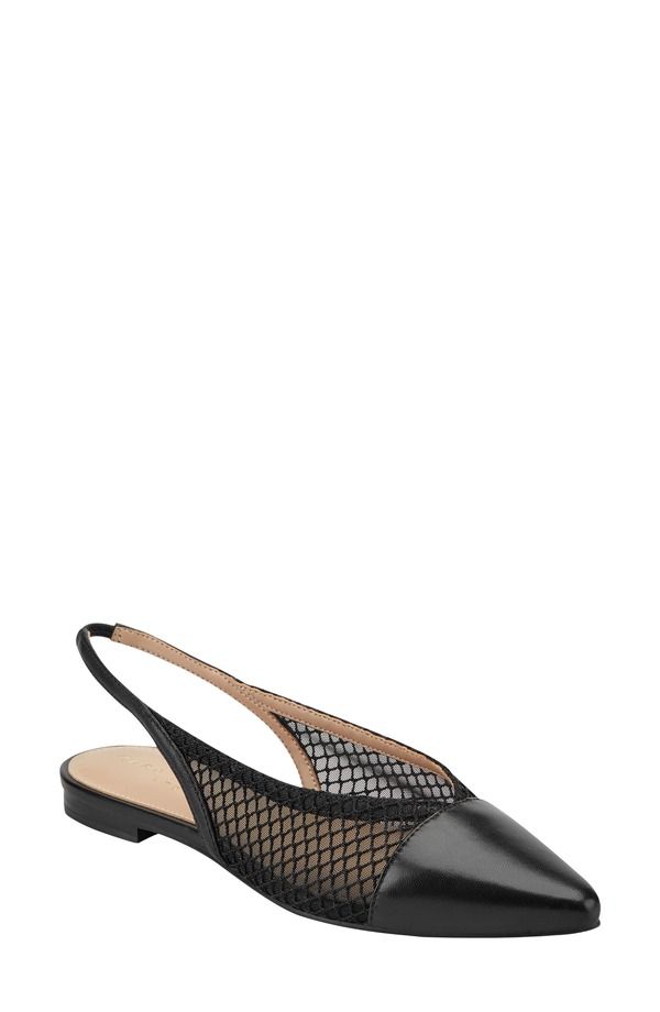 マーク・フィッシャー レディース シューズ パンプス Marc Fisher LTDavin Pointed Toe Slingback Flat Black ブラック