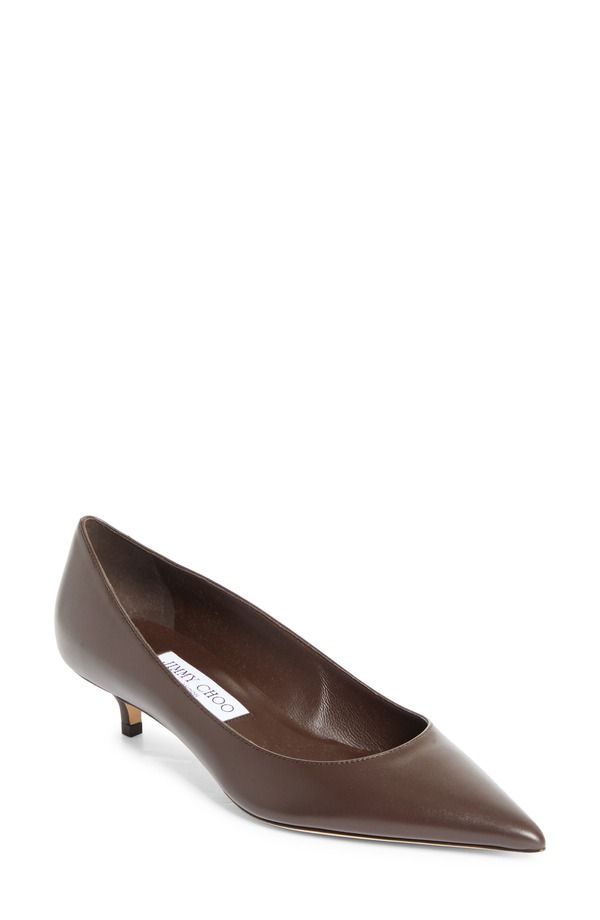 ジミーチュー レディース シューズ パンプス ヒール Jimmy Choo Amelia Pointed Toe Kitten Heel Pump Chocolate チョコレート