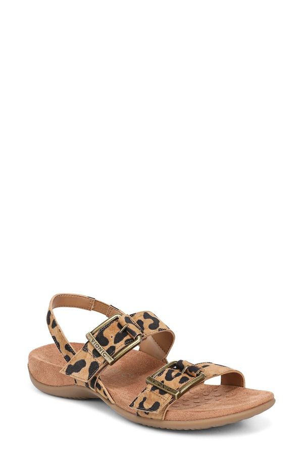 バイオニック レディース シューズ ヒール サンダル Vionic Reese Sandal Tan Leopard タン