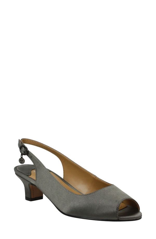 ジェイレニー レディース シューズ ヒール サンダル J Rene Jenvey Slingback Sandal Dark Gray グレー