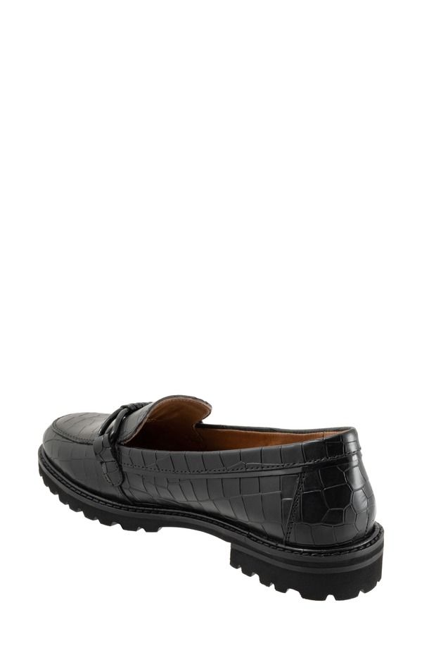 トロッターズ レディース シューズ スリッポン・ローファー Trotters Fiora Loafer Black Croco ブラック