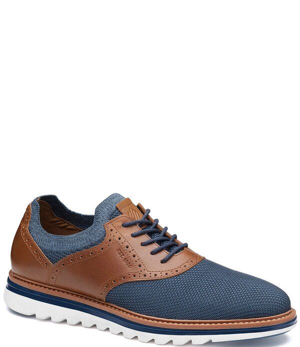 ジョンストンアンドマーフィー メンズ シューズ オックスフォード ニット Johnston Murphy Mens Braxton Knit Saddle Oxfords NavyCognac ネイビ
