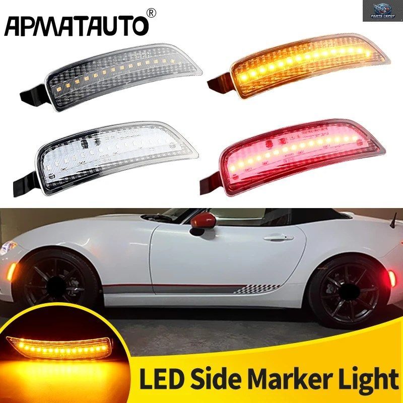 4個入り LEDサイドマーカーライトアセンブリ スモークレンズ マツダ MX-5 ミアータ ND 2016年以降 フロント アンバー リア レッド フェンダ 7,053円