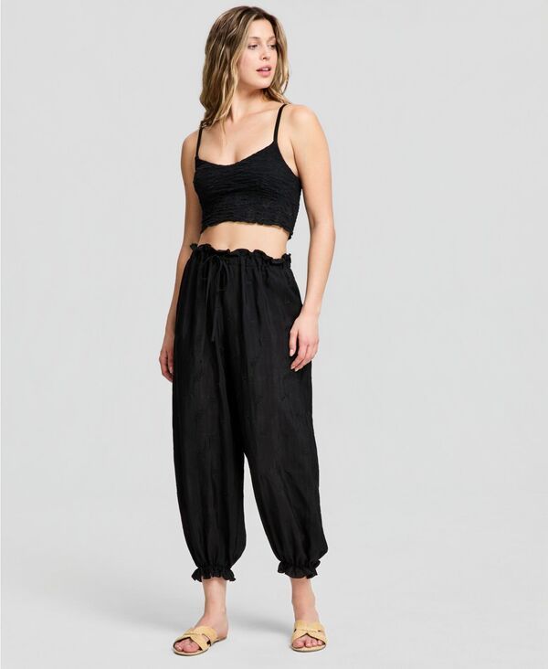 アンドノウディス レディース ボトムス カジュアルパンツ 刺繍 And Now This Womens Embroidered Balloon Pants Macys Exclusive Black