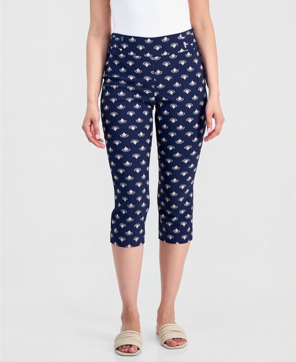 ジェイエムコレクション レディース ボトムス カジュアルパンツ プリント キャップ JM Collection Womens Printed PullOn Capri Pants Macys Excl