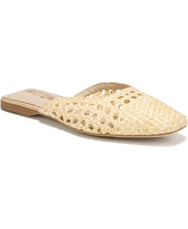 サムエデルマン レディース シューズ スリッポン・ローファー Sam Edelman Womens Nola SlipOn Mule Flats Bleach Beechwood Faux Raffi