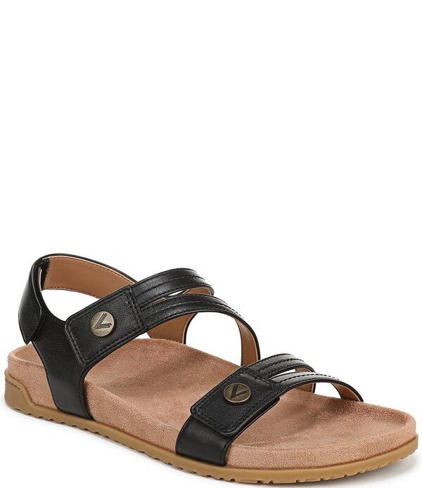 バイオニック レディース シューズ サンダル レザー Vionic Essie Leather Slingback Sandals Black ブラック