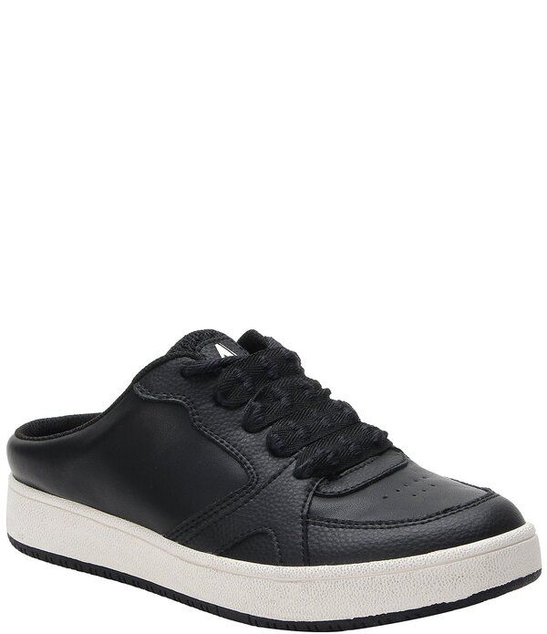 アレグリア レディース シューズ スニーカー レザー Alegria Celeste Leather Slip On Court Sneaker Mules Black ブラック