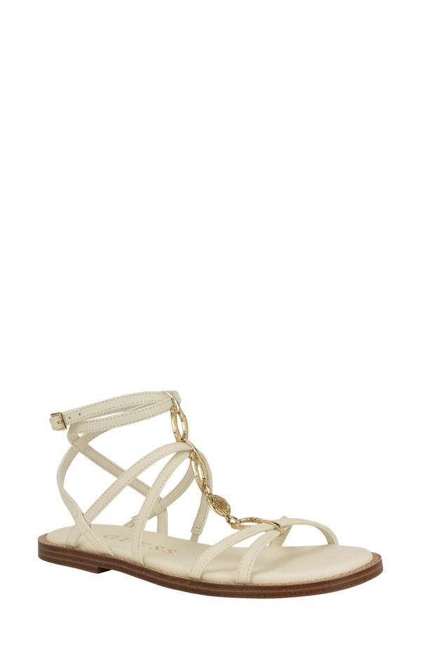 ゲス レディース シューズ サンダル GUESS Grunge Strappy Sandal Ivory 150 アイボリー