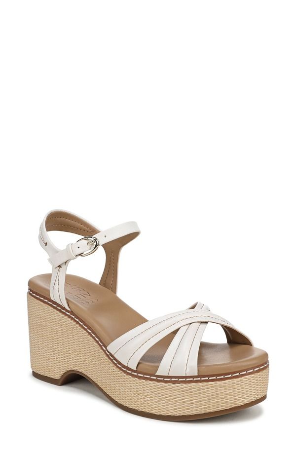 ナチュライザー レディース シューズ ヒール プラットフォーム アンクル Naturalizer Dovie Ankle Straple Platform Wedge Warm White ホワイト