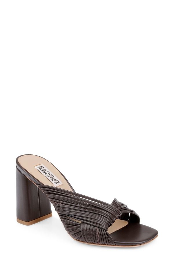 バッドグレイミッシカ レディース シューズ ヒール サンダル Badgley Mischka Collection Winslow Slide Sandal Brown Leather ブラウン