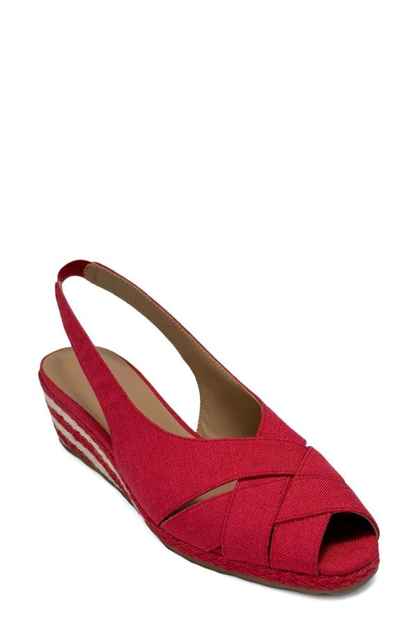 エアロソールズ レディース シューズ サンダル リネン Aerosoles Roberta Linen Slingback Espadrille Wedge Sandal Rich Red Linen