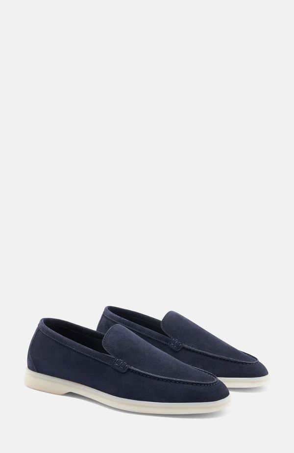 スカロッソ レディース シューズ スリッポン・ローファー SCAROSSO Ludovica Loafers Blue Suede ブルー