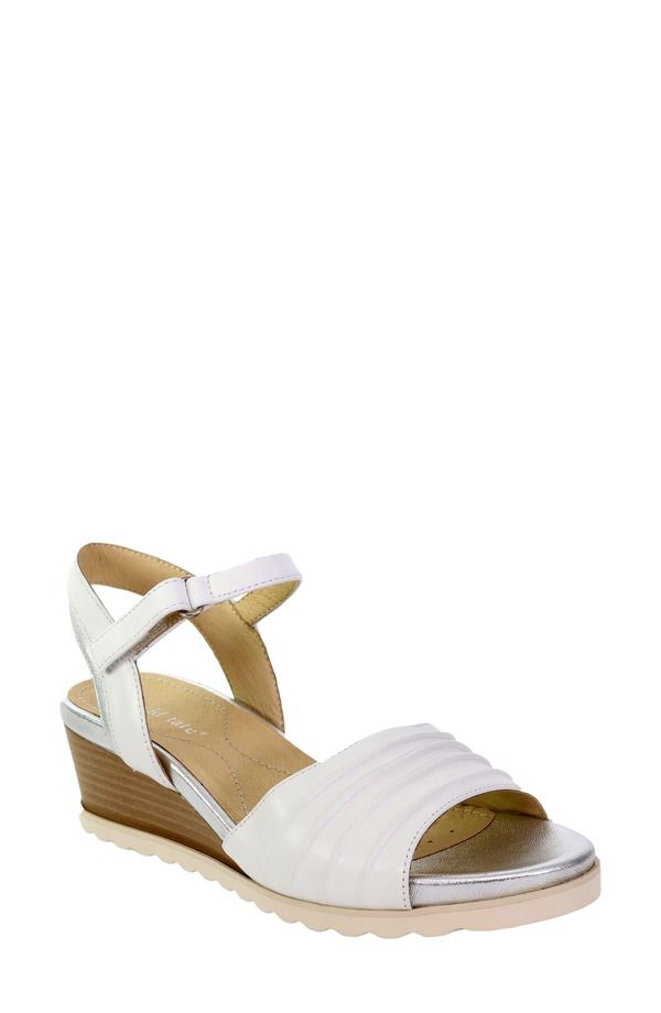 ダイビッドテイト レディース シューズ ヒール サンダル アンクル David Tate Kenankle Strap Wedge Sandal White Lamb ホワイト