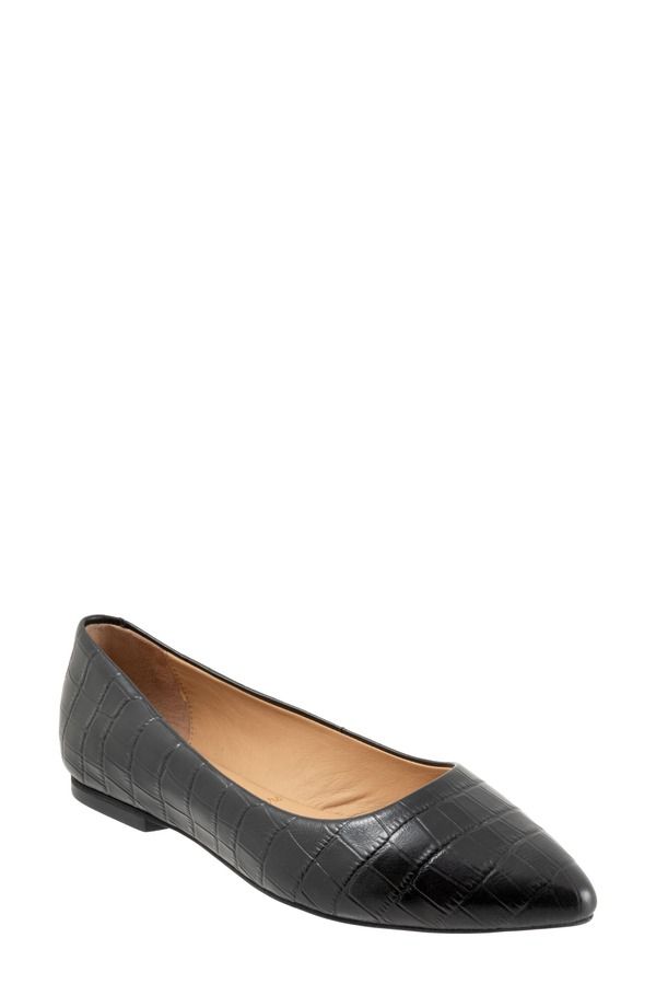 トロッターズ レディース シューズ パンプス Tシャツ Trotters Estee Ballet Flat Black Croco ブラック