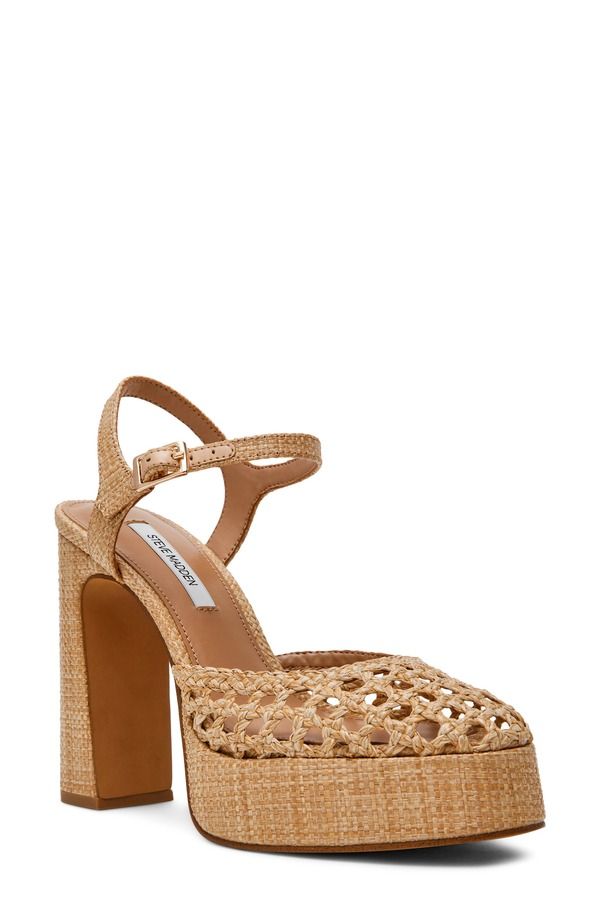 スティーブ マデン レディース シューズ パンプス プラットフォーム アンクル Steve Madden Lexie Ankle Straplatform Pump Natural