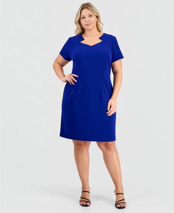 コネクテッド レディース トップス ワンピース プチ キャップスリーブ キャップ Connected Petite NotchedNeck CapSleeve Sheath Dress Dcl