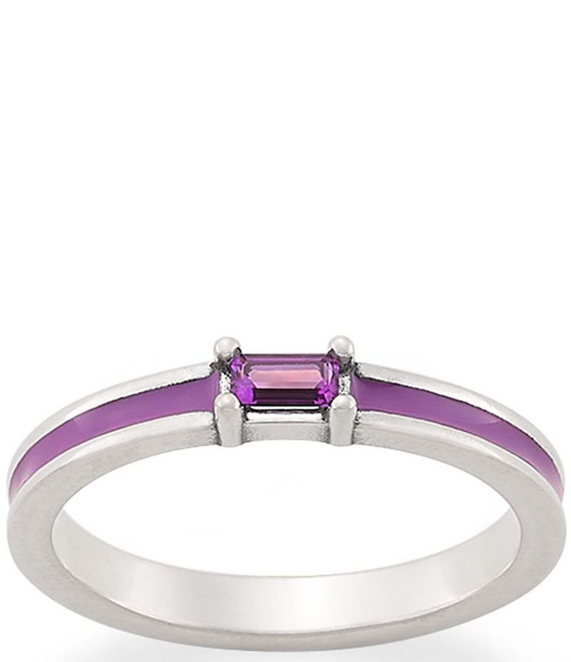 ジェームズ エイヴリー レディース アクセサリー 指輪 James Avery Enamel Gemstone Stacker Ring Sterling SilverAmethyst シルバー