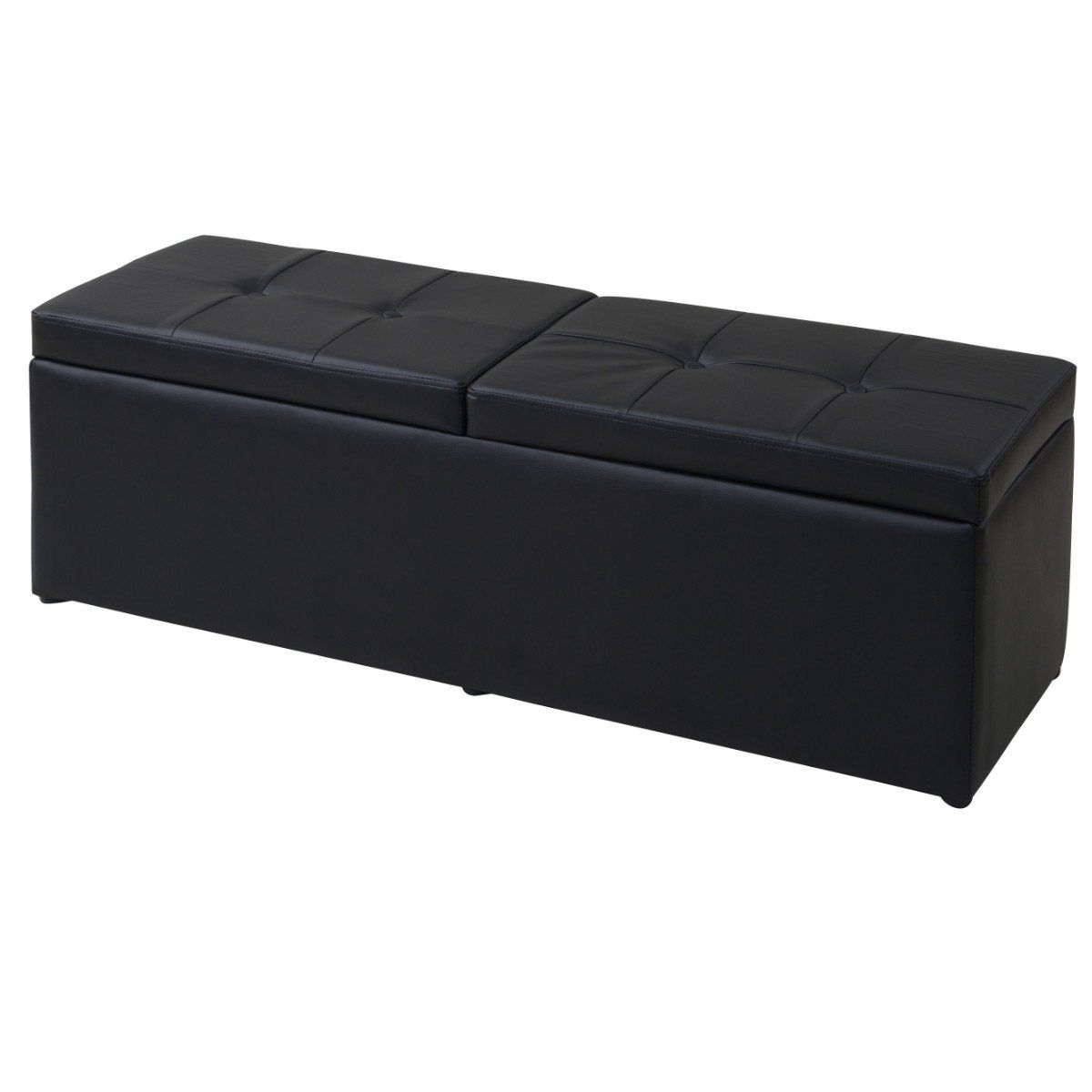 山善(YAMAZEN) スツール 収納ベンチ 幅120 ブラック(合皮) FBS-120(BK)PJu