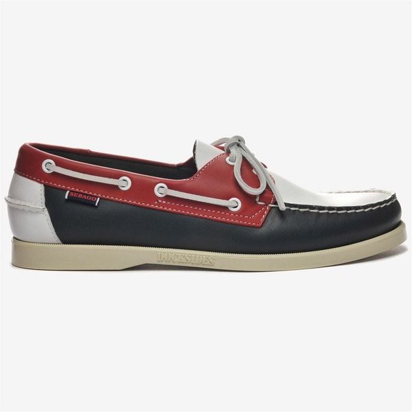 セバゴ メンズ シューズ スリッポン・ローファー Sebago Portland Spinnaker Boat Shoes NavyRedWhite ホワイト