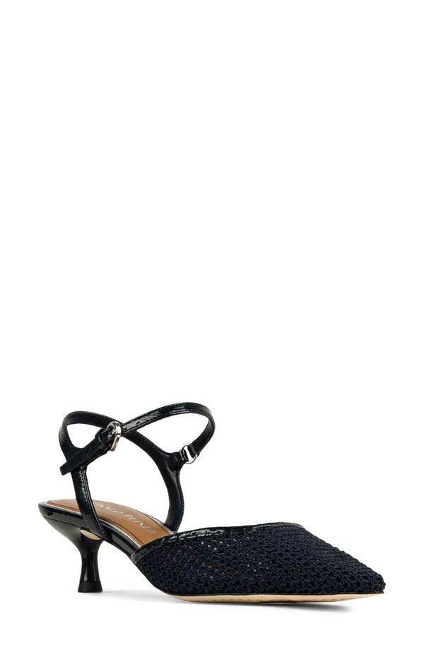 ドナルドプリネール レディース シューズ パンプス アンクル ヒール Donald Pliner Ankle Strapointed Toe Kitten Heel Pump Navy ネイビー