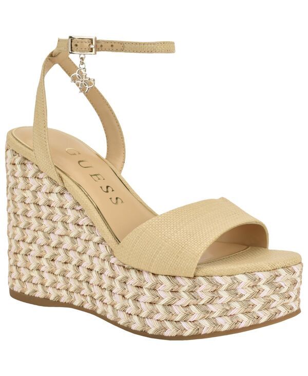 ゲス レディース シューズ サンダル プラットフォーム GUESS Womens Everly Espadrille Platform Wedge Sandals Light Natural