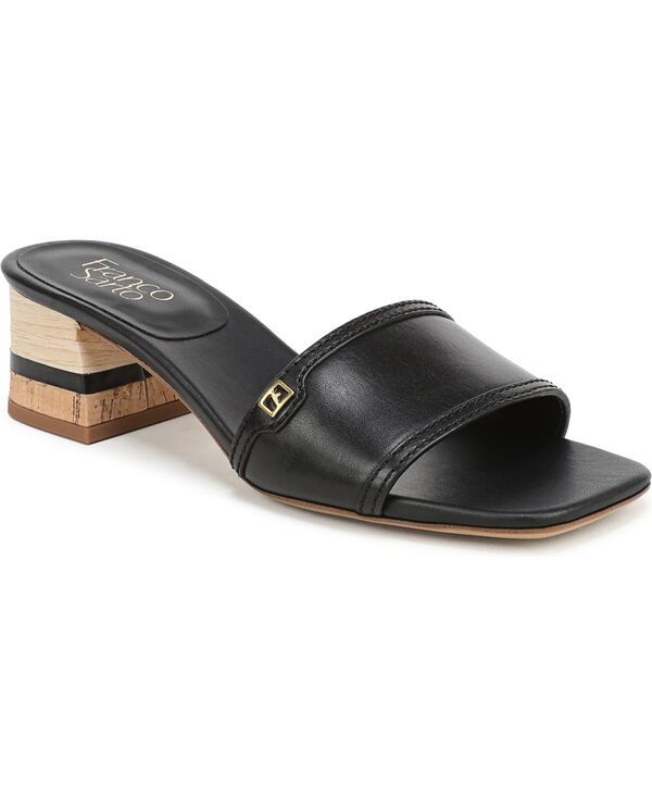 フランコサルト レディース シューズ サンダル Franco Sarto Womens Kaori Square Toe Slide Sandals Black Leather ブラック