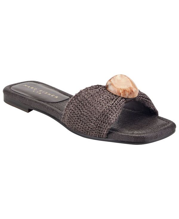 マーク・フィッシャー レディース シューズ サンダル Marc Fisher LTD Womens Nalena Ornamented Woven Flat Sandals Dark Brown ブラ